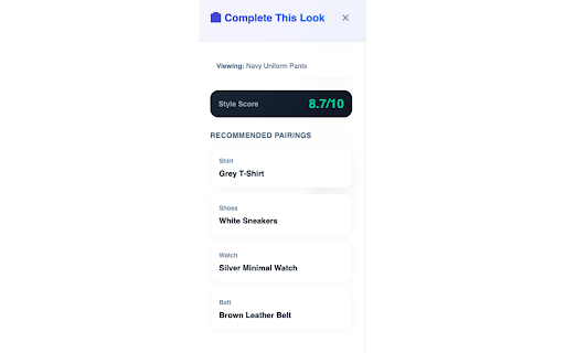 FitMate: AI Outfit Suggester :: Personalized outfit suggestions for the clothes you browse.