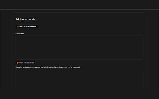 DevSnipe :: Draft tailored job proposals in your browser and apply faster, right on the page.