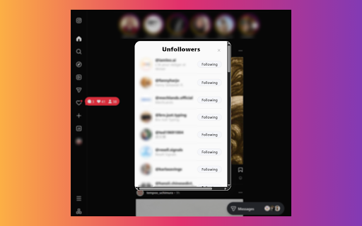 Instagram Unfollower Checker :: Check who doesn't follow you back on Instagram and unfollow them with one click.