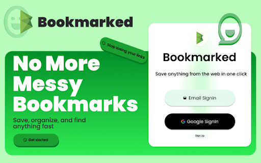 Bookmarked :: Save bookmarks to your Bookmarked account