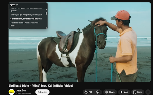 YouTube Lyrics Overlay :: Overlay synced lyrics on YouTube videos with live highlighting.