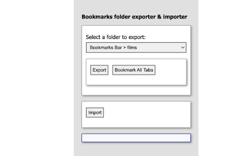 Bookmarks folder exporter & importer :: This tool allows users to export and import selected folders from All Bookmarks to a text file. It also provides the option to…
