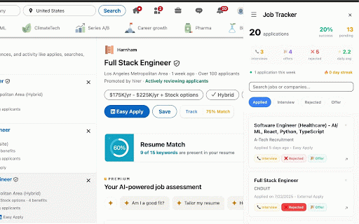 LinkedIn Job Application Tracker :: Track your LinkedIn job applications with email integration