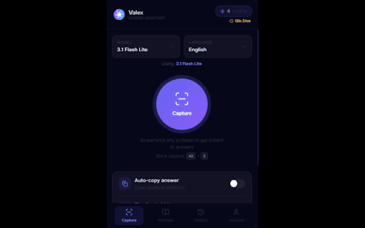 Valex Screen Assistant :: Crop any area of your screen and get instant AI-powered answers from a list of models.