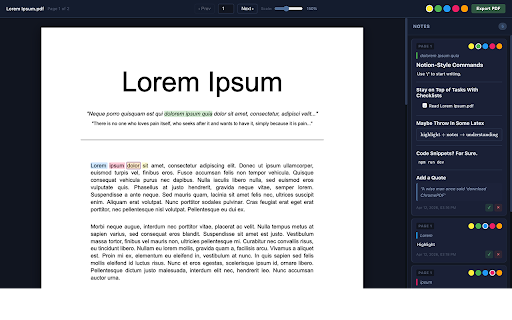 ChromePDF :: Upload PDFs to annotate with highlights, rich notes, and rendered math.