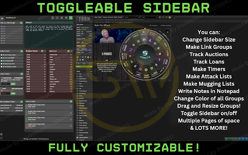 SideWinder Torn City Sidebar :: Enhanced your torn experience with sidebar. Groups, trackers, and various QoL features for Torn City