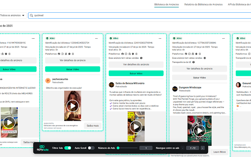 SpyADS - Meta Ads Analyzer :: Analisa e destaca anúncios duplicados na biblioteca do Meta Ads com sistema de autenticação
