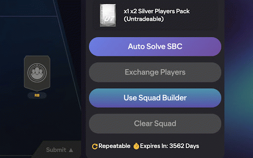 Rad SBC Auto Solver :: Automatically solve FIFA Ultimate Team SBC challenges with optimal squad building