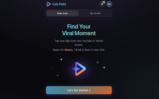 Cuts Point — YouTube & Twitch Highlight Finder :: Finds and ranks viral moments in YouTube & Twitch VODs with timestamp links. Highlight detector for creators.