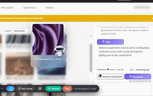 Smart Keywords Pro for Adobe Stock :: Optimize your Adobe Stock metadata with AI.