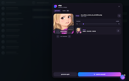 stiqr - sticker maker :: Create clean static and animated stickers directly inside WhatsApp Web. No account, no uploads.