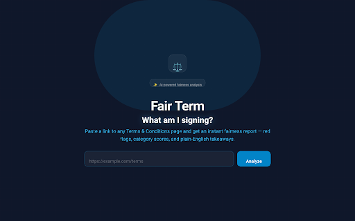 Fairterm — T&C Checker :: Detects 'I agree to the Terms' checkboxes on any page and gives you an instant fairness report from Fair Term.
