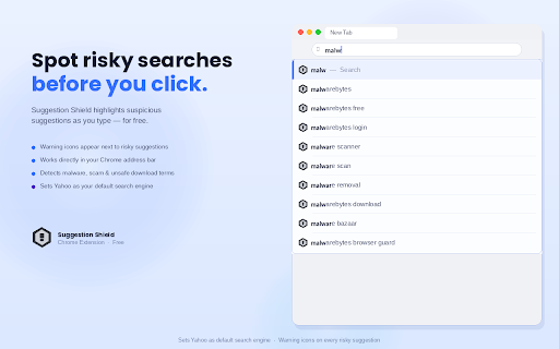 Suggestion Shield :: Helps spot unsafe search suggestions in real time.