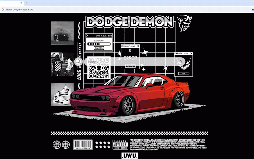 Dodge Demon Live Wallpaper :: Purple Dodge Demon with cyberpunk glitch effects - digital muscle car supremacy