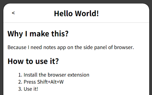 SideNote :: A simple notes app in the browser sidebar.