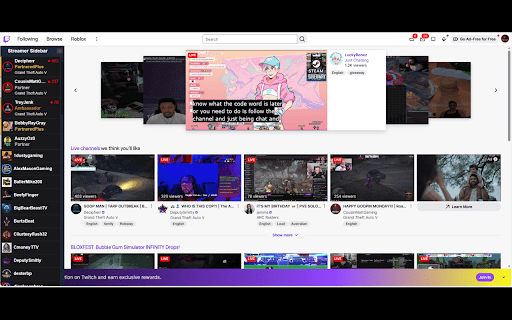 Streamer Sidebar :: Sidebar for Twitch streamers with live status and tiers.
