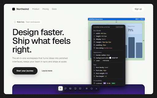 Design Toolkit - Element Inspector & Measurement :: Inspect, measure and copy any web design: box model, spacing, fonts, colors, responsive preview and animations for AI.