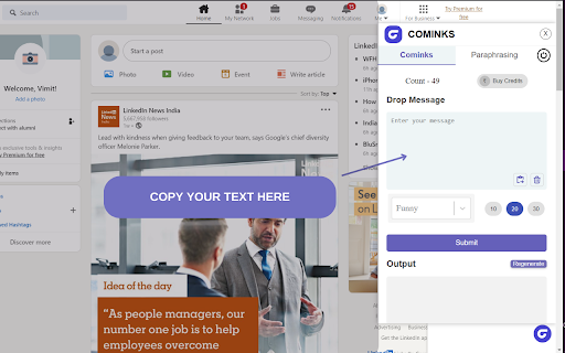 Cominks new :: Say goodbye to repetitive comments with our app's advanced comment technology that generates unique comments based on your input.