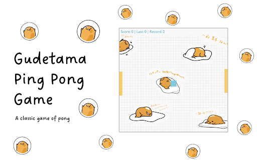 Gudetama Ping Pong Game :: Your classic version of pong with a dot and 2 players (you VS game). See how high you can score!