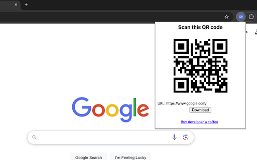 Instant QR Extension :: You can create current website's qr code instantly.