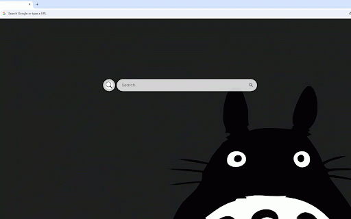 Totoro Minimalist Live Wallpaper :: Minimalist Totoro silhouette with wide eyes emerging from dark background in simple style.