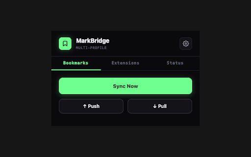 MarkBridge – Multi-Profile Sync :: Sync your bookmarks and extensions across all Chromium-based browsers via GitHub Gist or Google Drive.