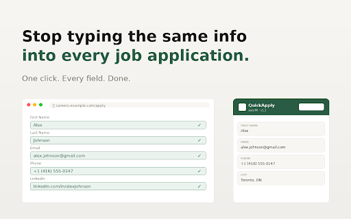 QuickApply - Job Autofill :: Autofill job applications instantly. Save your profile once and fill any job application form with one click.