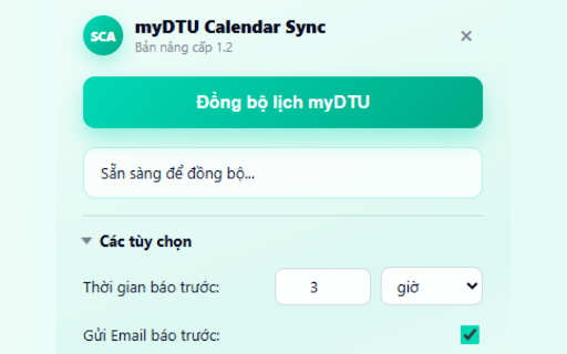 myDTU Calendar Sync Plus :: Đồng bộ lịch myDTU sang Google Calendar với tùy chọn nhắc lịch và chống trùng sự kiện.