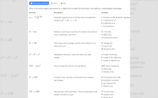 ChatGPT → Word Copier :: Copy ChatGPT responses with formulas, tables, and formatting for Microsoft Word. Export to DOCX and PDF.