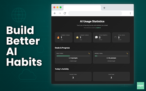 AI Habit Tracker :: Build better AI habits with usage stats, daily streaks, and insights for ChatGPT and more