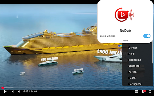 NoDub: Restore Original Audio on YouTube :: NoDub ensures you always hear YouTube videos in their original audio, not dubbed versions.