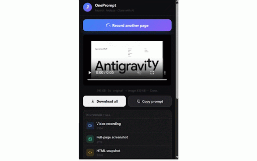 OnePrompt — Turn Any Website Into an AI Build Prompt :: Analyze any website, extract its structure, branding, tech stack, and generate clone-ready AI prompts in one click.
