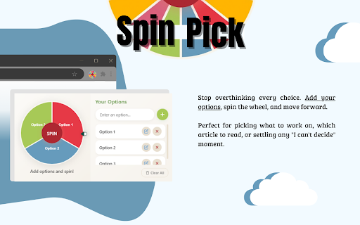 SpinPick - Lucky Wheel Chooser :: Spin the wheel to make decisions! Add your options and let fate decide with a fun, interactive lucky wheel.