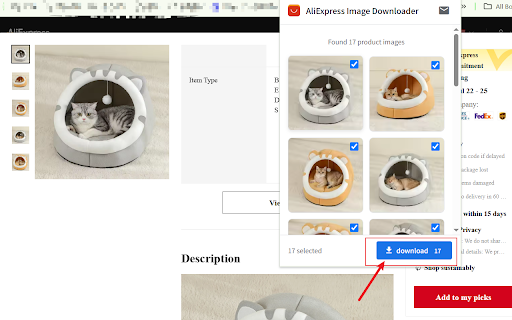 AliExpress Image Downloader :: Get the main image and detail image of the product with one click, and download high-definition original images in batches