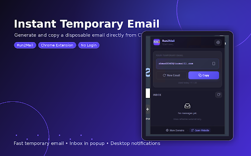 Run2Mail Temp Mail :: Instant temporary email addresses from Run2Mail. Generate, view, and copy disposable emails right from your browser.