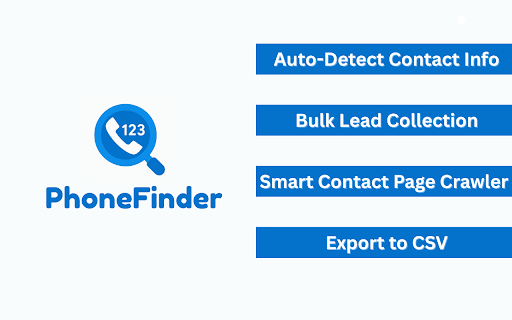 PhoneFinder – Find Contacts & Leads from Any Website Automatically :: PhoneFinder auto-extracts phone numbers, emails & contact links from any website you visit. A powerful tool for lead generation.