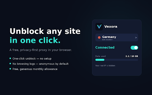 Vexora :: Route your browser through the Vexora proxy with one tap.