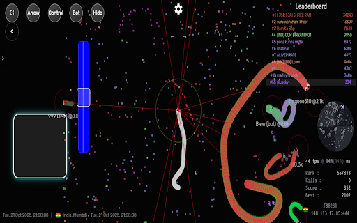 SlitherControl :: Enhance your slither.io experience by providing Controls.