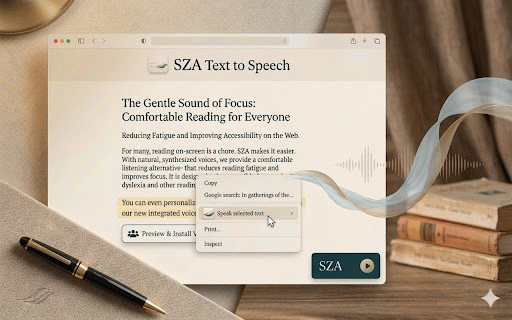 SZA Text to Speech :: Reads highlighted text aloud with your chosen voice.
