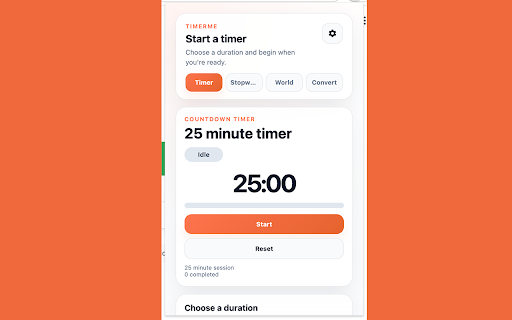 TimerMe :: A focused time companion for timers, Pomodoro sessions, stopwatch timing, world clocks, and quick 24-hour time conversion.