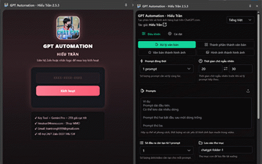 GPT Automation - Hiếu Trần 2.5.4 :: Auto ChatGPT for your prompts at scale. Batch generate and auto-download responses and images on ChatGPT