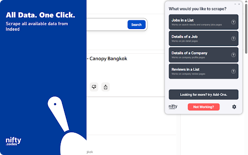Indeed Scraper: Export Jobs, Companies, Salaries & More :: Indeed Scraper: Extract Indeed jobs, companies, salaries, locations & more. Export to CSV, JSON, XLSX with ease.