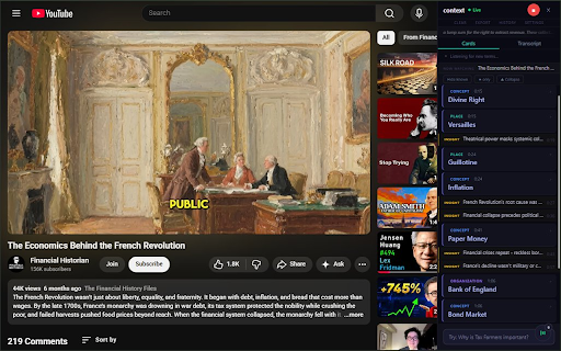 Context Listener: Live AI Notes & Transcripts — Videos, Podcasts & Lectures :: Live AI notes, transcripts & stock cards for any video or podcast — built for students, investors & researchers.