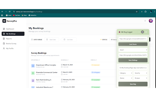 QA Bug Logger :: Log bugs with annotated screenshots to Google Sheets & Drive