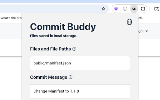 Commit Buddy :: Write and save Git commits from the browser to reduce terminal clutter, avoid mistakes, and boost productivity. Open source.