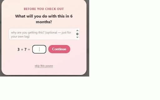 No-Spend Nudge :: Shows your no-spend streak when you land on a shopping site, so you can pause before you buy.