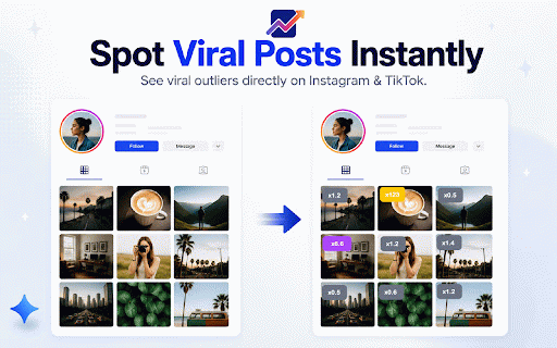 OutViral — IG & TikTok Outlier Finder :: Overlay viral outlier labels on Instagram and TikTok posts.