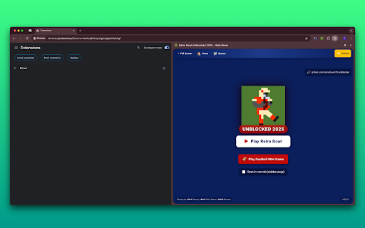 Retro Bowl Unblocked 2025 - Side Panel :: Play Retro Bowl Unblocked 2025 game directly on your browser's side panel for quick and fun breaks!