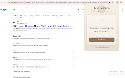 Daily Life Lessons :: Display short and thoughtful life lessons in a calm minimalist interface.