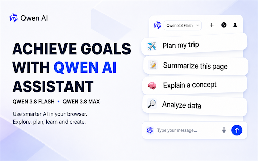Qwen AI :: Qwen AI Chat — Qwen 3.8 Flash helps you learn, explore ideas and get clear answers. Also includes Qwen 3.8 Max.